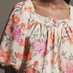 Bubble-Hem Babydoll Blouse By Anthropologie (NWT)!